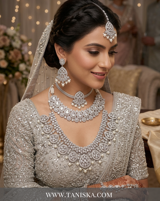 The Chandni Silver Reverse AD Bridal Suite