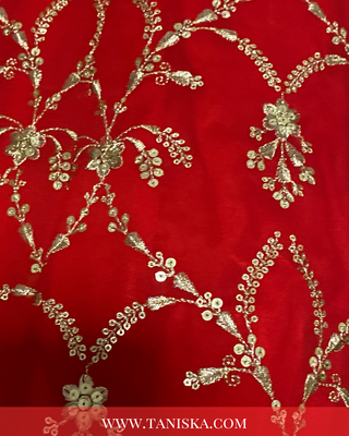 Crimson Velvet Heritage Bridal Lehenga