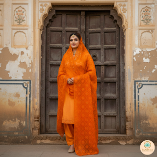 The Citrine Fire Phulkari Dupatta