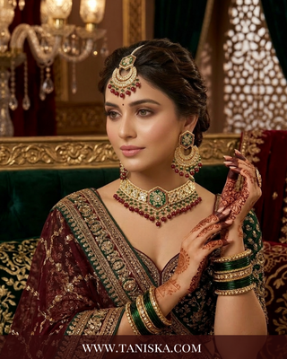 The Emerald Empress Meenakari Choker Set