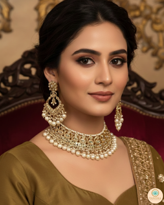 The Majestic Pearl-Droplet Necklace Set