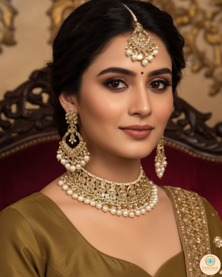 The Majestic Pearl-Droplet Necklace Set