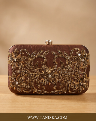 The Espresso Gold Artisan Clutch Bag