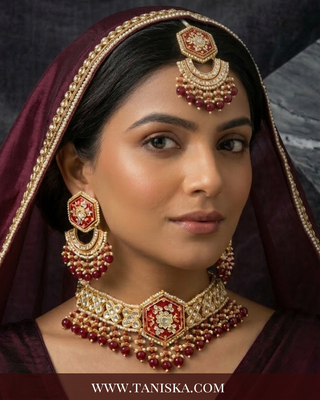 The Ruby Empress Meenakari Choker Set