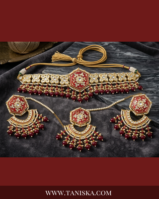 The Ruby Empress Meenakari Choker Set