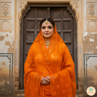 The Citrine Fire Phulkari Dupatta