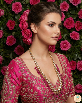 The Sovereign Ishani Ruby-Tone Heritage Haar (Hot Pink)
