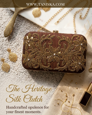 The Espresso Gold Artisan Clutch Bag