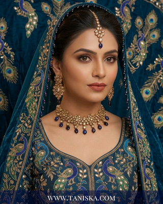 Midnight Bloom Antique Gold Jewelry Set