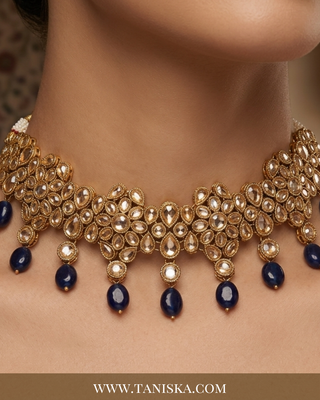 Midnight Bloom Antique Gold Jewelry Set