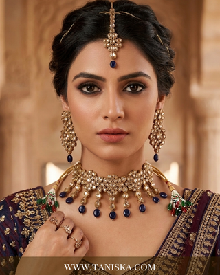 Midnight Bloom Antique Gold Jewelry Set
