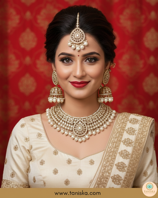Golden 2 Traditional Necklace Set - Antique Gold