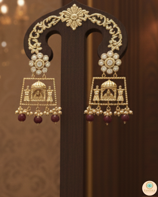 The Regal Baarat Heritage Bridal Choker Set - (Limited Edition) - Golden / Maroon