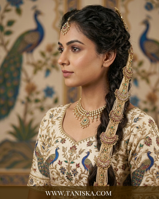 Imperial Pachi Kundan Bridal Choti