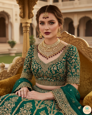 The Regal Baarat Heritage Bridal Choker Set - (Limited Edition) - Golden / Maroon