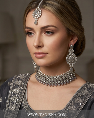 Silver Shimmer Smoky Quartz Jewelry Set