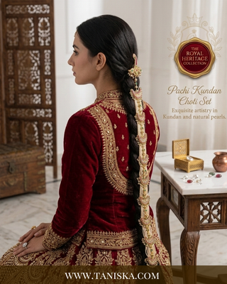 Imperial Pachi Kundan Bridal Choti
