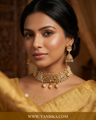 Opulent Rose Quartz & Kundan Statement Set