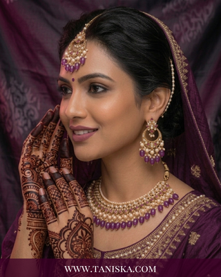 Amethyst & Pearl Filigree Bridal Set