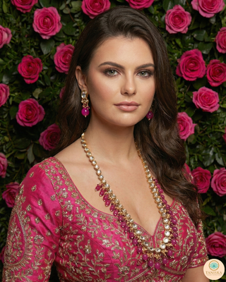 The Sovereign Ishani Ruby-Tone Heritage Haar (Hot Pink)
