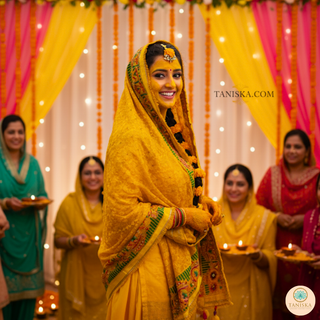 The Sunehri Dholi Bridal Phulkari Dupatta