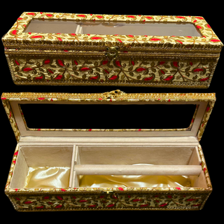 Premium Embroidered Bangle / Choora & Kalire Storage Box – Traditional Bridal Keepsake Organizer