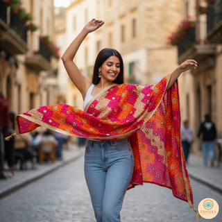 The Lehriya Phulkari Dupatta