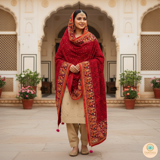 The Dulha-Dulhan Phulkari Dupatta