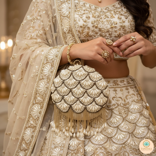 The Ivory Pearl Cascade Clutch Bag