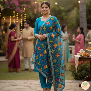 The Royal Star Bloom Phulkari Dupatta