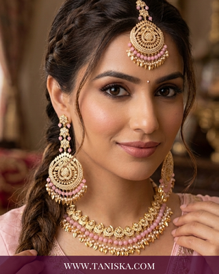 Elegant Rose & Gold-Plated Filigree Jewelry Set
