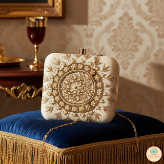 The Ivory Square Mandala Clutch Bag