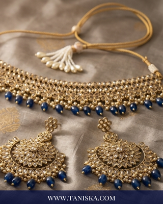 Midnight Bloom Antique Gold Jewelry Set