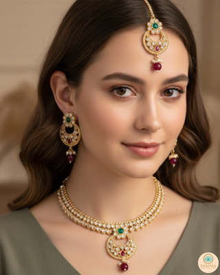 The Royal Navratna Heritage Necklace Set