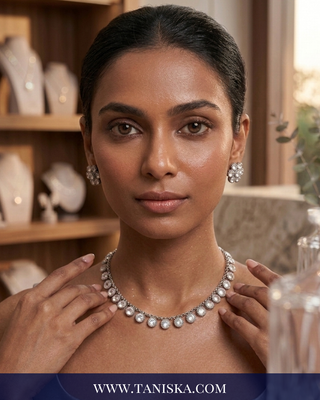 Silver Circular Halo Jewelry Set