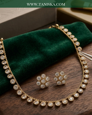 Polki Diamond Gold-Tone Set