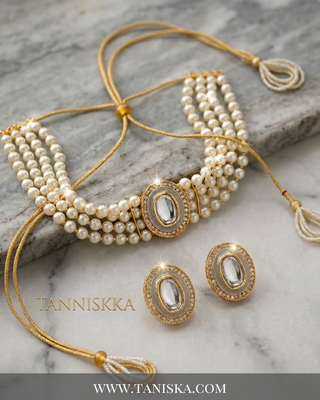 Timeless Pearl & Oval Stone Jewelry Set
