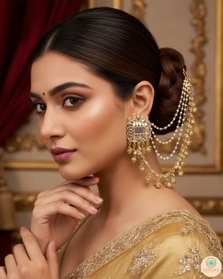 HARLEEN Golden Glass Necklace Set