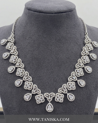 Cubic Zirconia Scalloped Bridal Set