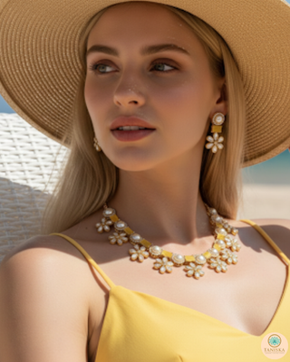The Citrine Sun-Bloom Necklace Set