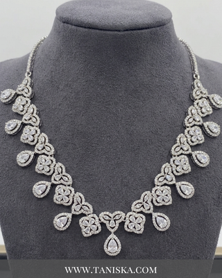 Cubic Zirconia Scalloped Bridal Set