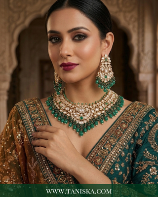 Imperial Emerald Kundan Necklace & Earring Set