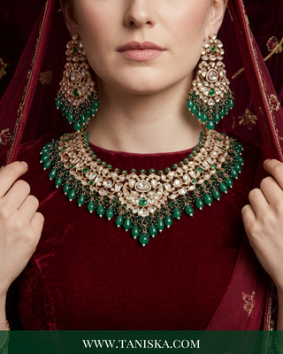Imperial Emerald Kundan Necklace & Earring Set