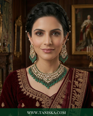 Imperial Emerald Kundan Necklace & Earring Set