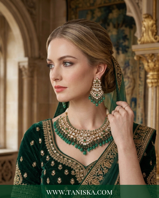Imperial Emerald Kundan Necklace & Earring Set