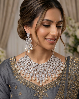 The Victoria Silver & Pearl Choker Set