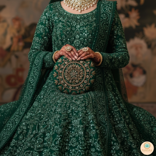 The Emerald Mandala Clutch Bag