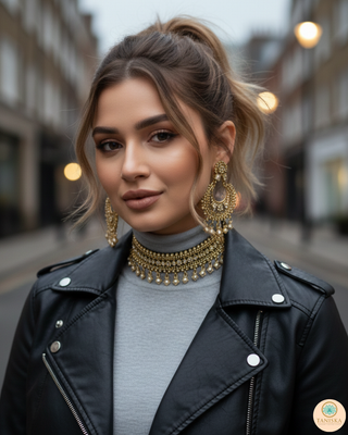 MINAL Designer Antique Gold Choker Set