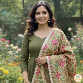 The Meenakari Bagh Phulkari Dupatta