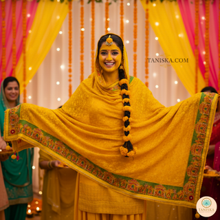 The Sunehri Dholi Bridal Phulkari Dupatta